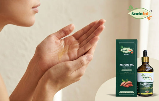 Sadafal Almond Oil for Face used on dry, combination and sensitive skin