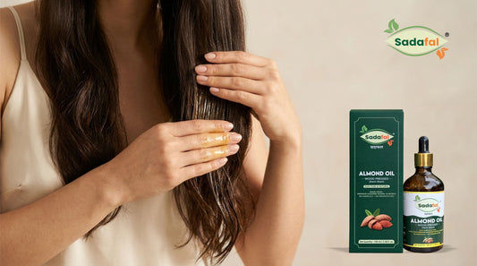Sadafal Almond Oil for Hair as part of a women's hair care routine